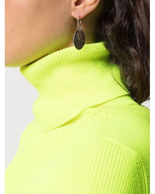 Raf Simons White Join Us Circular Charm Single Earring