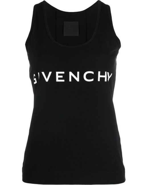 Givenchy Black Logo-print Sleeveless T-shirt