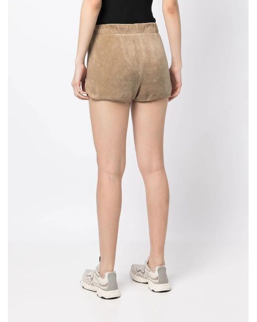 Fear Of God Natural Velvet-Effect Logo-Tag Shorts