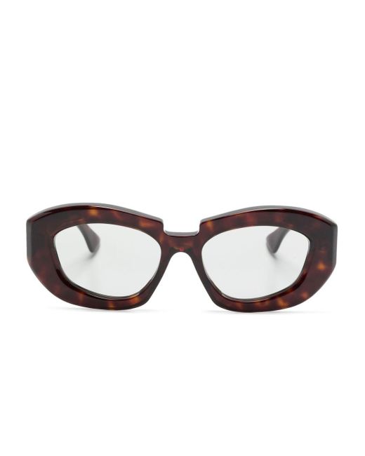 Kuboraum Brown X23 Geometric-frame Sunglasses for men
