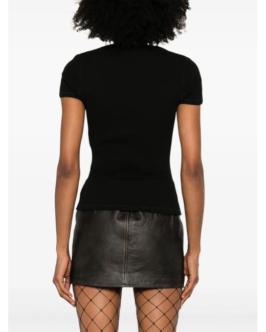 Alexander McQueen Black Logo-Plaque T-Shirt