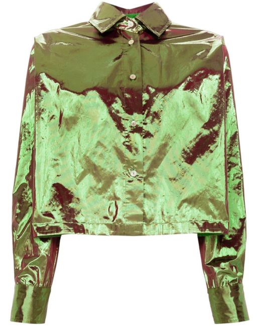 Forte Forte Green Lurex Taffeta Shirt
