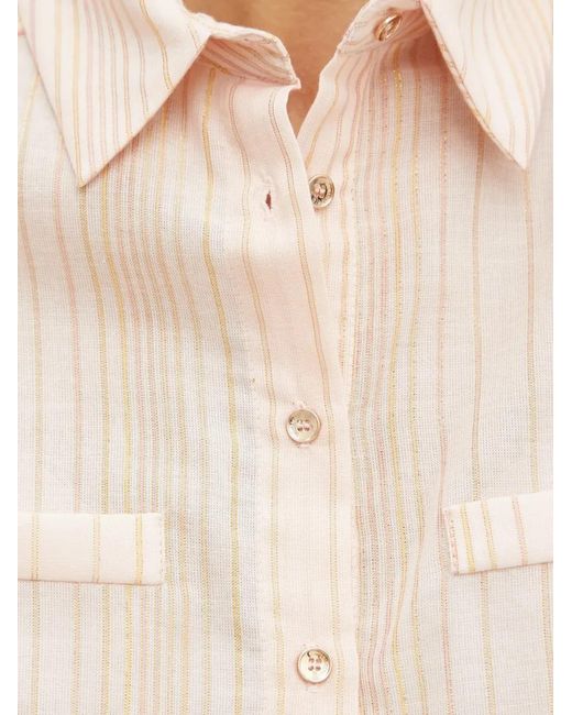 Fracomina Natural Striped Buttoned Shirt