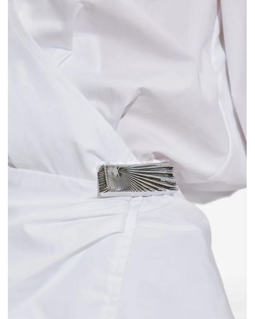 The Attico White Gewickelte Bluse