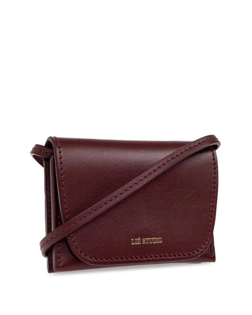 LIE STUDIO Leren Crossbodytas in het Purple