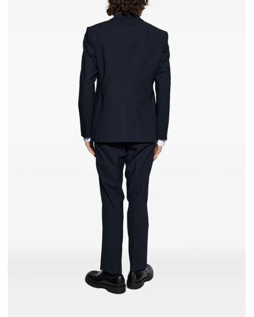 Emporio Armani Blue Single-Breasted Wool Suit for men