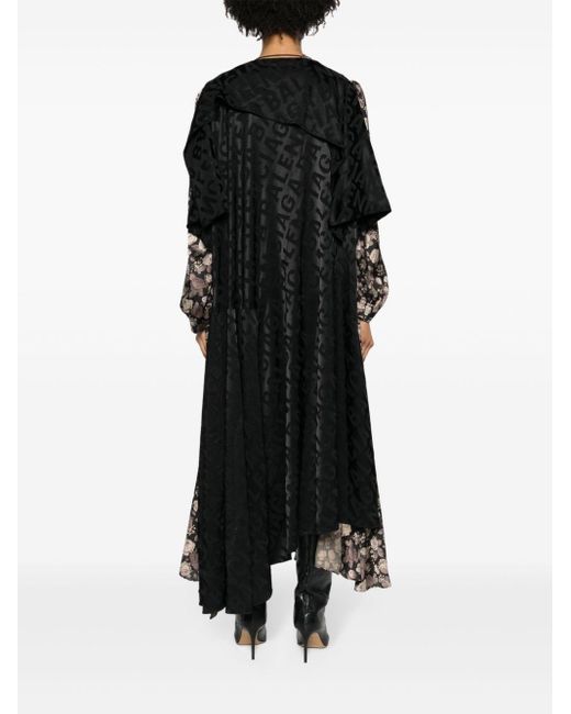 Balenciaga Black Logo-jacquard Floral Midi Dress