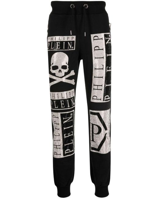 Pantalon de jogging à logo imprimé Philipp Plein pour homme en coloris Black