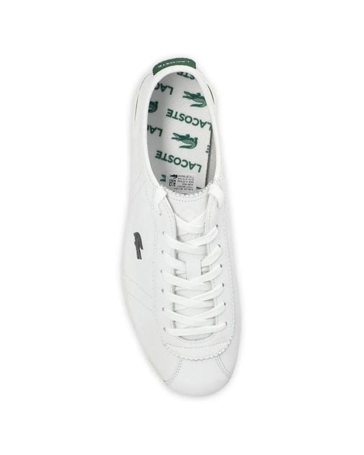 Lacoste White Baskets À Logo Appliqué