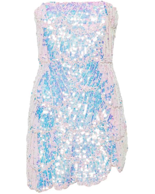 retroféte Avalee Mini-Jurk in het Blue