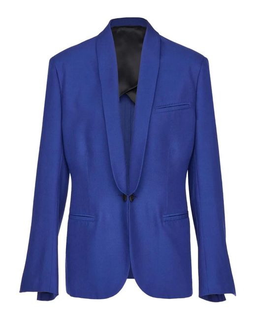 Ferragamo Blue Silk Blazer