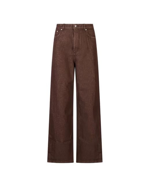 Sportmax Brown Beati Side-Slit Jeans
