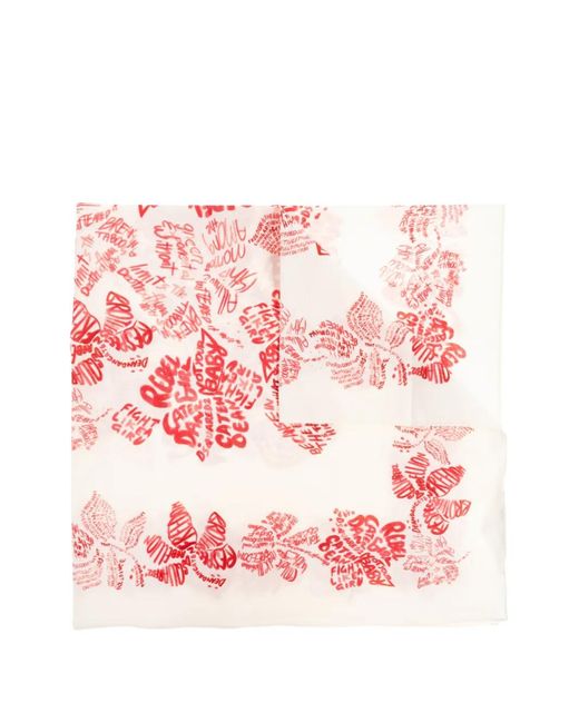 DSquared² Pink Lettering-Print Scarf