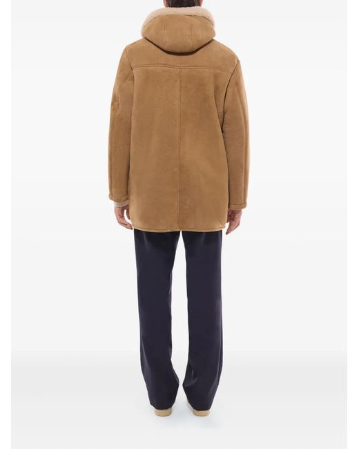 Fursac Natural Hooded Shearling Coat for men