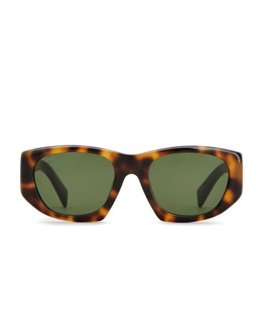 Tod's Green Geometric-Frame Sunglasses