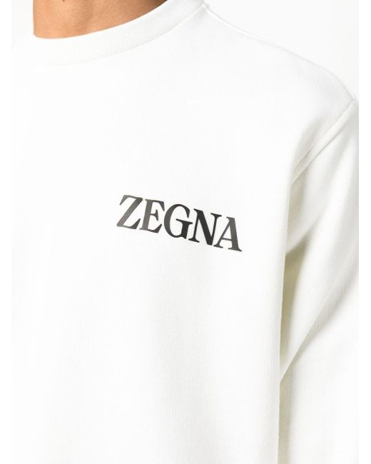 Felpa con stampa di Zegna in White da Uomo