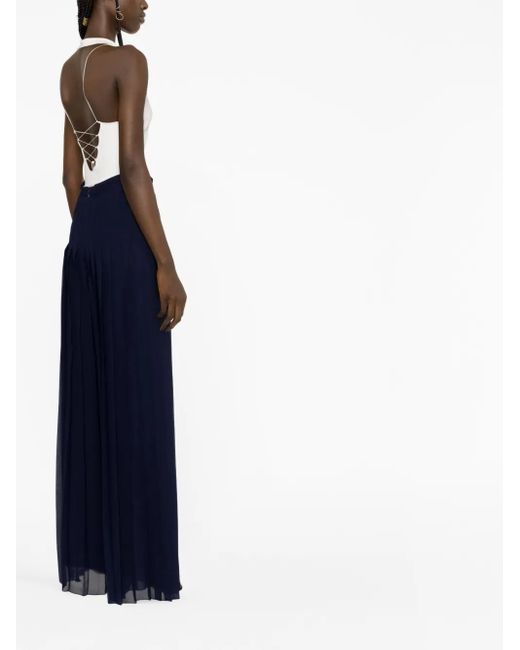 Ralph Lauren Blue High-Waisted Pleated Trousers