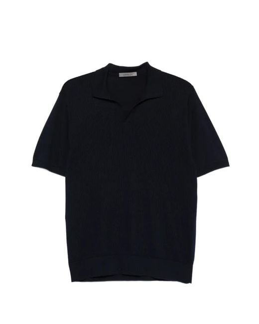 Corneliani Black V-Neck T-Shirt for men