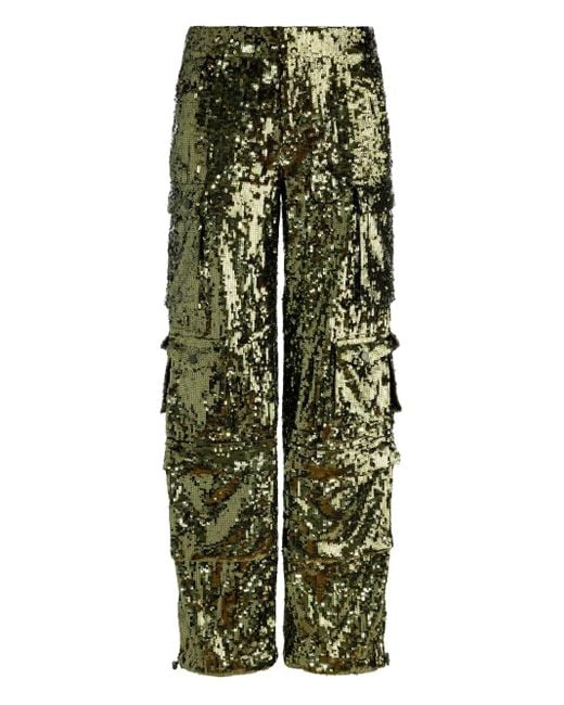Pantalon Orné De Sequins À Poches Cargo Alice + Olivia en coloris Green