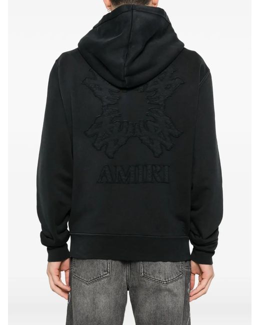 Amiri Black Ma Quad Zip Hoodie for men
