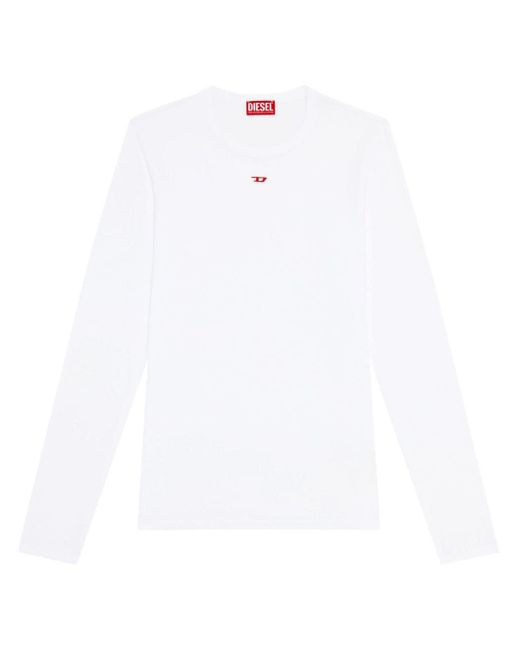 メンズ DIESEL D-ribber ロングtシャツ White
