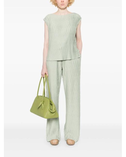 Herno White Wrinkled-Effect Trousers