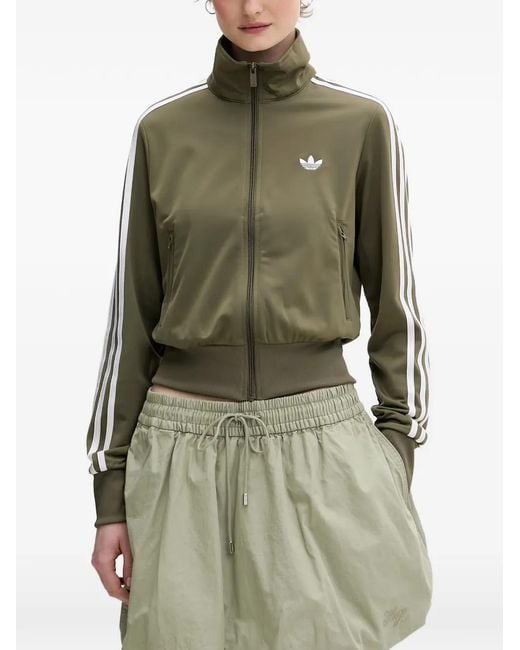 Adidas Green 3-Stripes Cropped Track Jacket