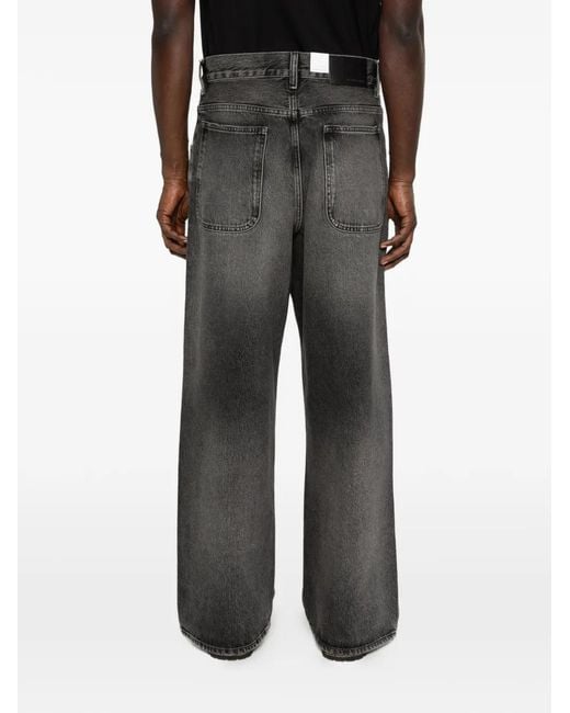 sunflower Gray Topstitching Wide-Leg Jeans for men
