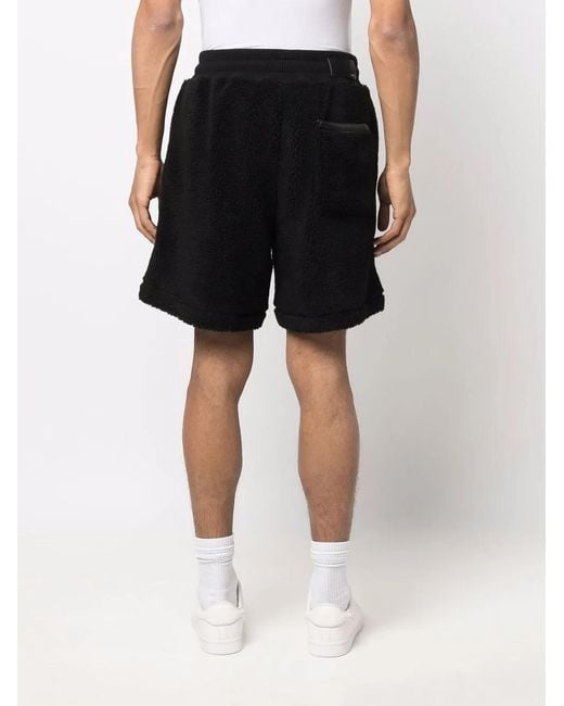 Amiri Black Fleece-Texture Track Shorts for men
