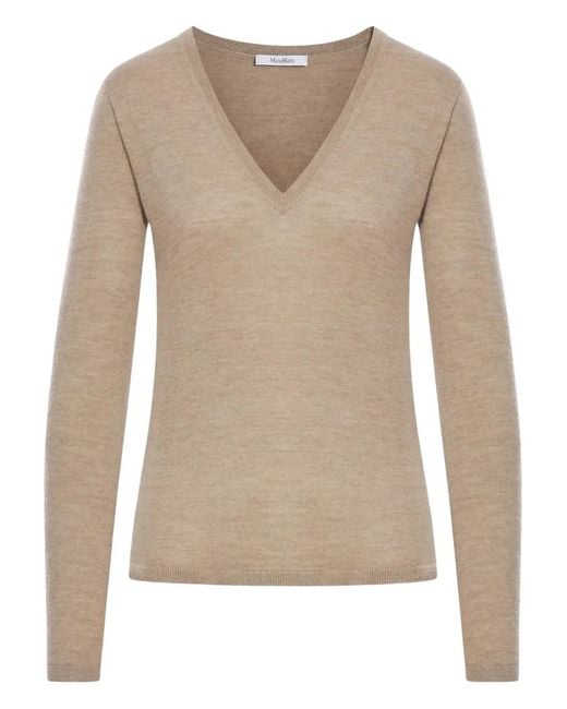 Max Mara Natural V-Neck Top