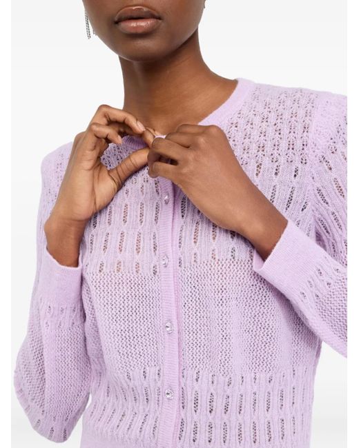 Liu Jo Pink Lace-Stitch Cardigan