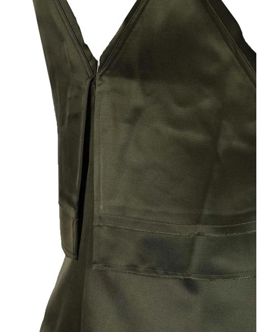 Totême  Green Spaghettikleid Mit V-Ausschnitt