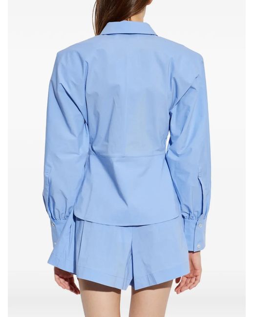 IRO Blue Puff-Sleeve Button-Down Shirt