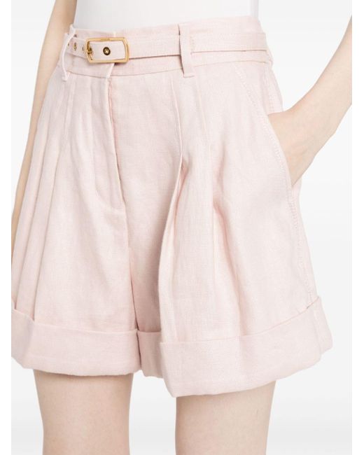Shorts Matchmaker in lino di Zimmermann in Pink