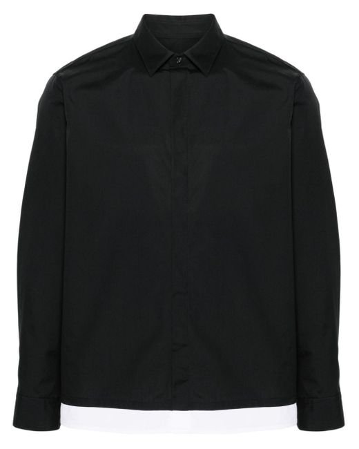 Camisa de popelina con efecto a capas Neil Barrett de hombre de color Black