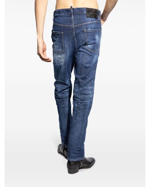 DSquared² Gerade Jeans im Distressed-Look in Blue für Herren