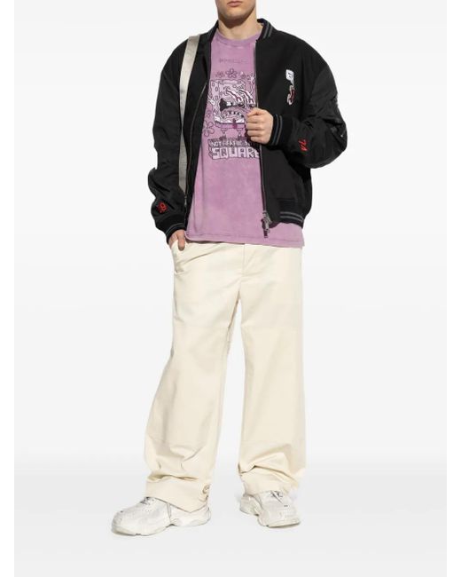 Iceberg Black Graphic-Print Jacket for men
