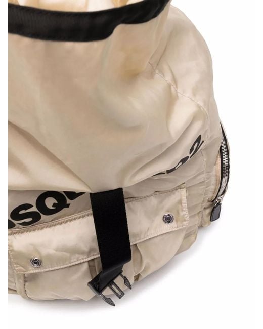 メンズ DSquared² ディースクエアード ロゴ バックル バックパック Natural