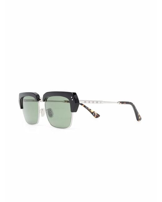 Marni Green Debossed Logo Sunglasses