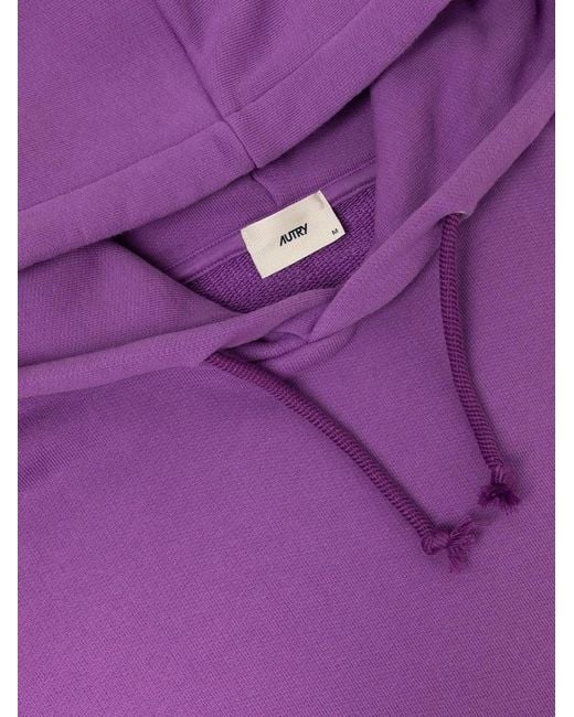 Autry Purple Embroidered Hoodie