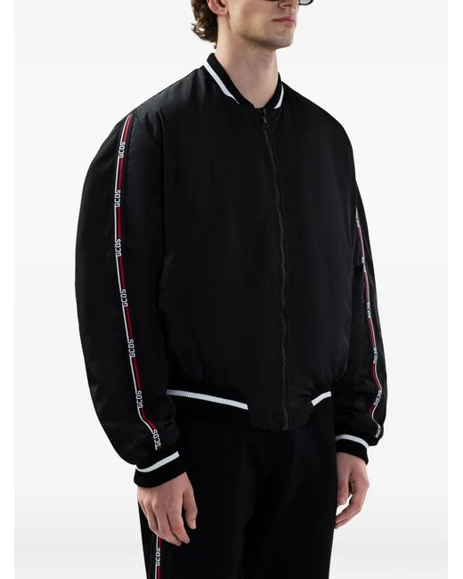 Gcds Black Logo-Embellishment Bomber Jacket for men