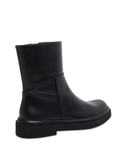 Paloma Barceló Black Zip-Detail Round-Toe Ankle Boots