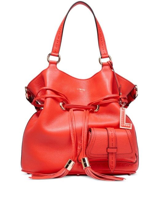 Lancel Red M Bucket Bag