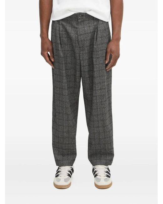 Neighborhood Karierte Hose mit Bundfalten in Gray für Herren