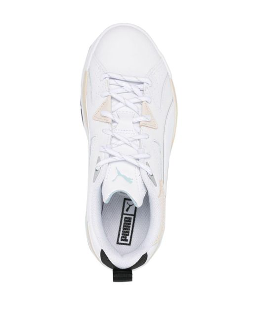 PUMA White Blstr Leather Sneakers