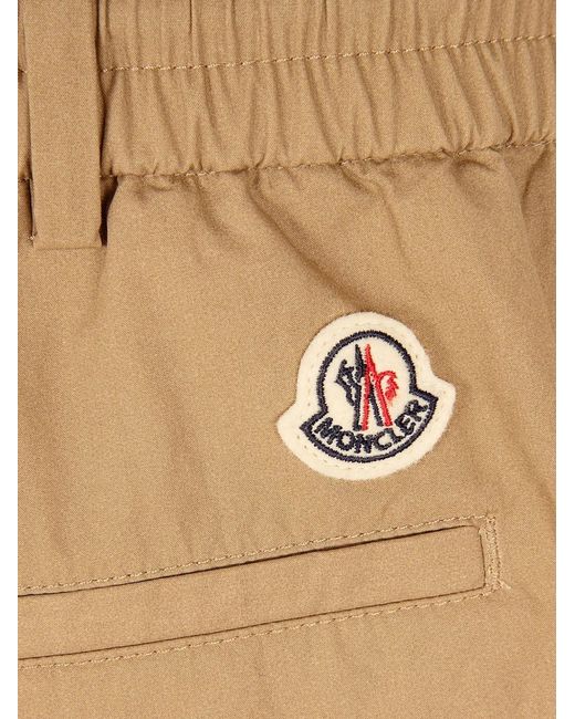 Moncler Natural Logo-Patch Cargo Shorts for men