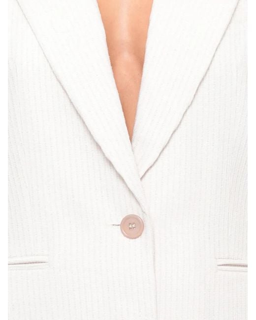 Peserico White Single-Breasted Blazer