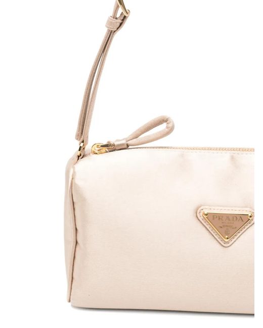 Prada White Mini Logo-Plaque Crossbody Bag