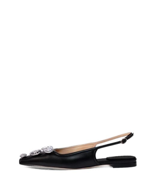 A.W.A.K.E. MODE White Crystal-Embellished Slingback Pumps