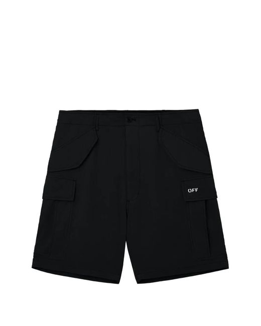 Off-White c/o Virgil Abloh Black Cargo-Pocket Shorts for men